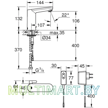 Смеситель Grohe Eurosmart Cosmopolitan E (36325001) картинка 2